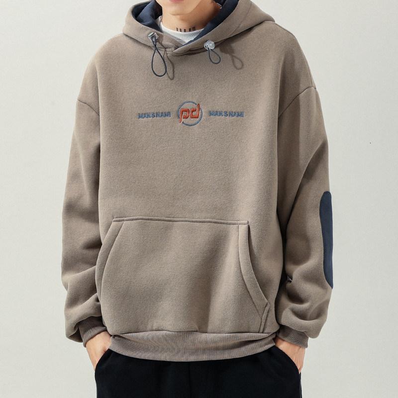 新款连帽兜男士卫衣秋冬季2020新款日系宽松加绒韩版潮流加厚上衣