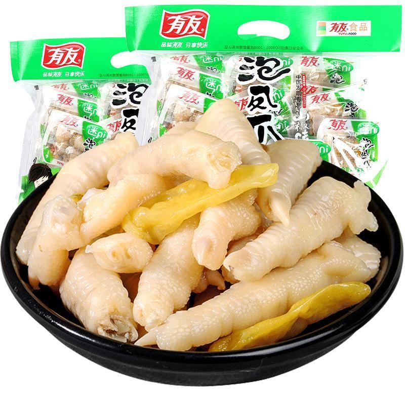 有友泡椒凤爪(椒香味)500g袋装鸡爪小包装即食山椒泡凤爪麻辣休闲零食