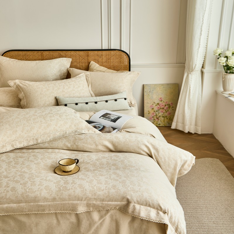 汉司家纺 HANSI-68 棉麻四件套 200*230cm (计价单位:套) 瑰寐高清大图