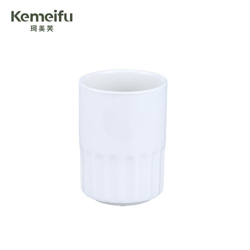 珂美芙 纯白陶瓷小茶杯餐杯半纹杯 250ml 个高清大图