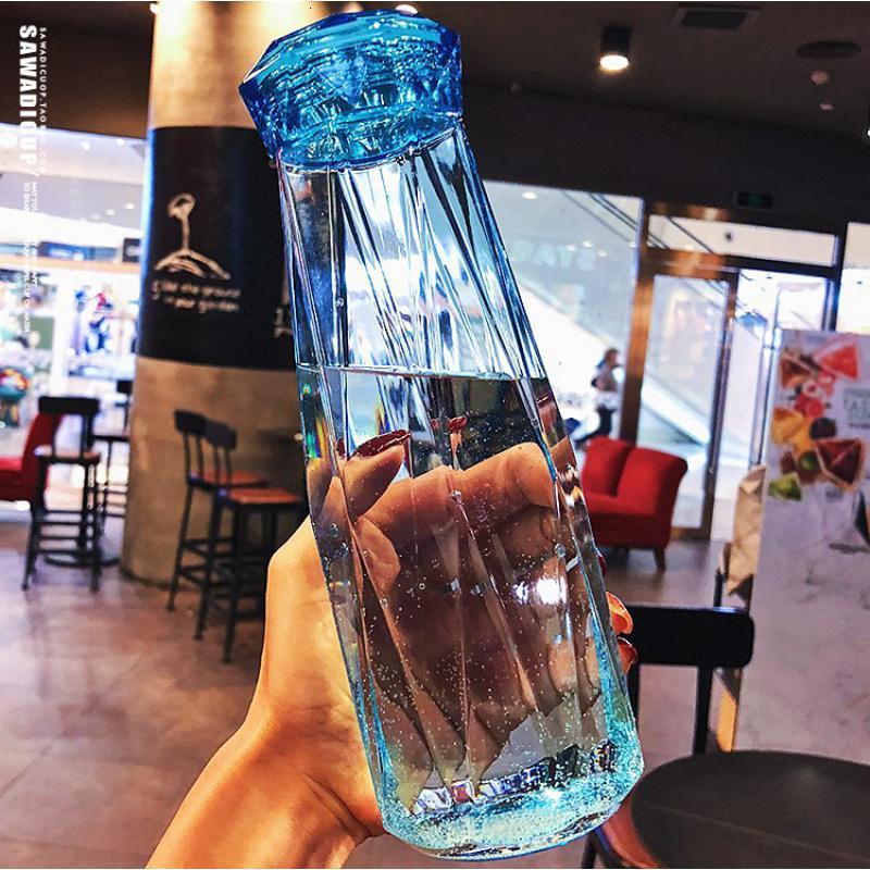 水杯创意塑料水杯情侣个性随手便携水杯子 蓝色钻石_444_920