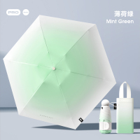 雨伞渐变胶囊高颜值耐用加粗雨伞女防晒防紫外线晴雨伞折叠男遮阳伞 【渐变薄荷绿】双骨胶囊小巧防晒伞