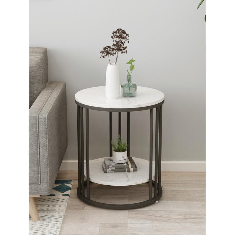 森美人轻奢大理石边几现代小茶几角几客厅沙发卧室边柜北欧小圆边桌 支持定做尺寸联系客服