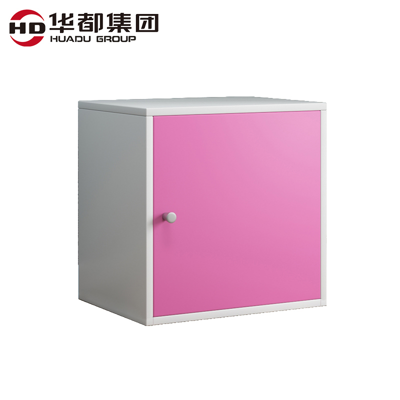 华都HDFG-06 白框粉门350方格柜华都方格柜空格柜家用钢制储物收纳柜迷你组合柜格子柜玩具柜挂墙书柜高清大图