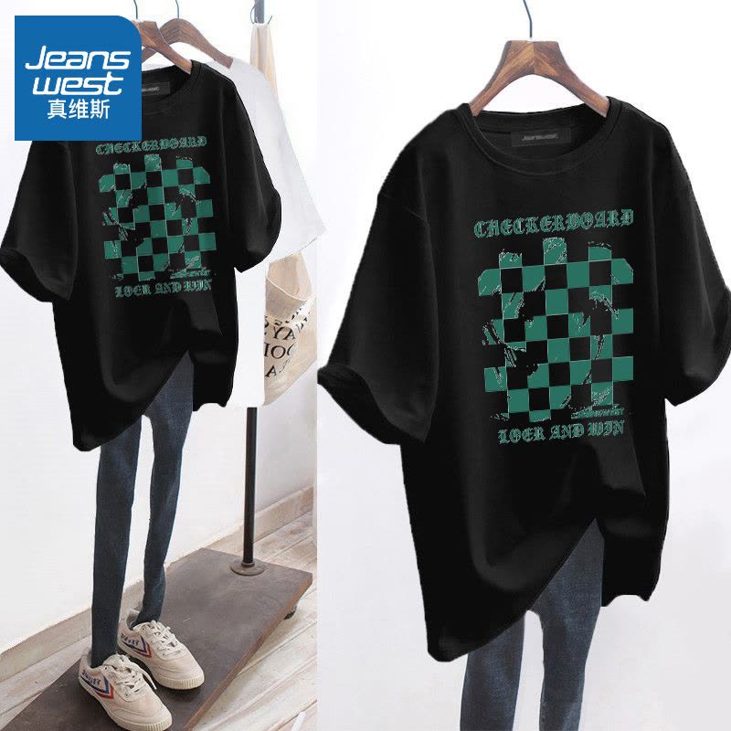 真维斯郁金香短袖t恤女ins潮纯棉夏季上衣2022新款遮肉学院风半袖图片