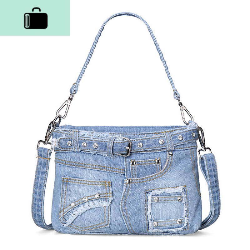 女洗水包个性手提包单肩包斜拷包韩版休闲时尚牛仔布包包newlake