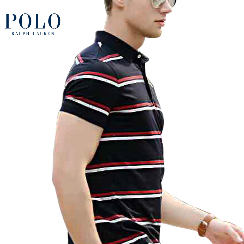 [直营]拉尔夫·劳伦RALPH LAUREN 男装时尚休闲 夏季纯棉彩色横条纹 短袖Polo衫RL71058男装