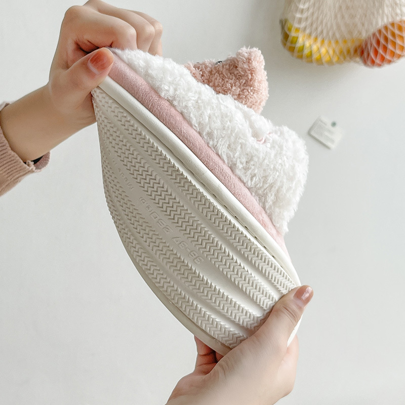 京城派新款毛绒棉拖鞋女全包冬季室内防滑居家情侣秋冬防滑拖鞋保暖