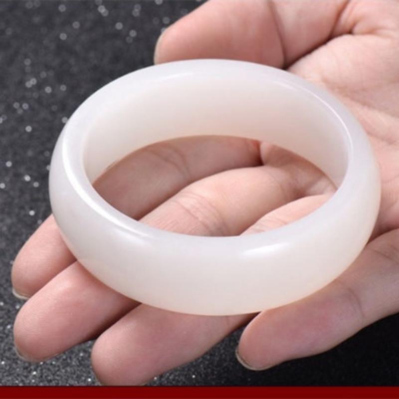 送礼盒证书翡翠色玉手镯女天然贵妃镯形青花秀玉镯子玉手镯纯白绿内径