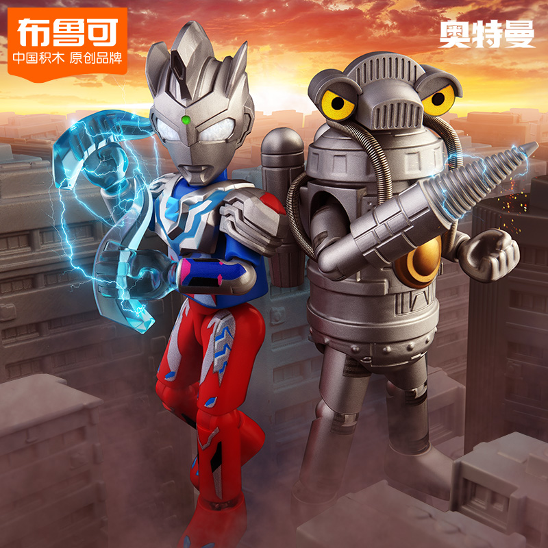 布鲁可奥特曼积木人盲盒拼装玩具儿童布鲁克群星版第九弹人偶男孩 经典版-泽塔阿尔法装甲高清大图