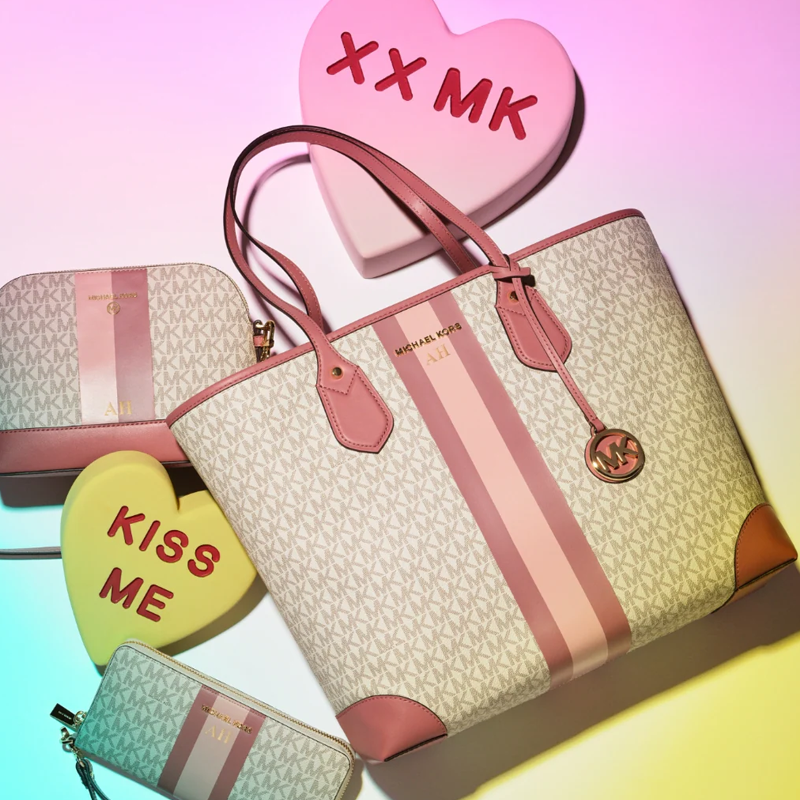 迈克·科尔斯(MICHAEL KORS) 女包新款 Eva系列 大号徽标条纹托特包女士手提包斜挎包 日常时尚 出勤百搭高清大图