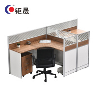 钜晟板式屏风办公桌2.4米T型双人位职员桌办公室电脑桌JS-T2402