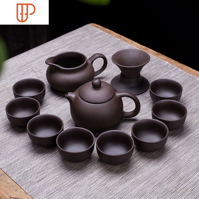 简约功夫旅行茶具家用会客厅泡茶整套复古西施壶 国泰家和 黑西施壶12头图片