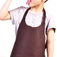 [咖啡色10条]儿童一次性无纺布围裙无袖画画衣幼儿园小朋友饭兜小孩子烘焙围裙创意简约生活日用清洁用品