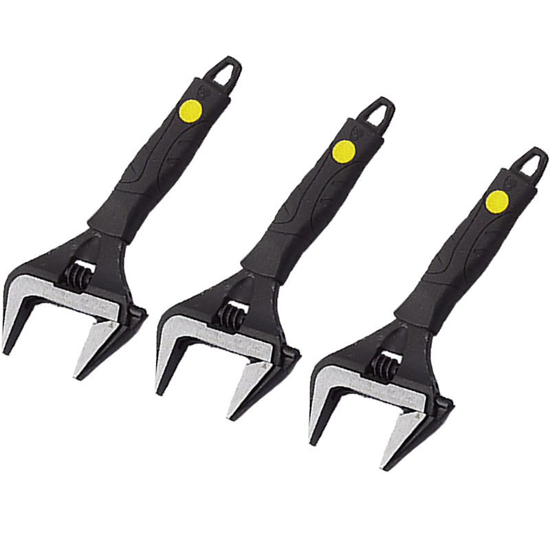 立伟铁牛黑色超大开口扳手6寸/把高清大图