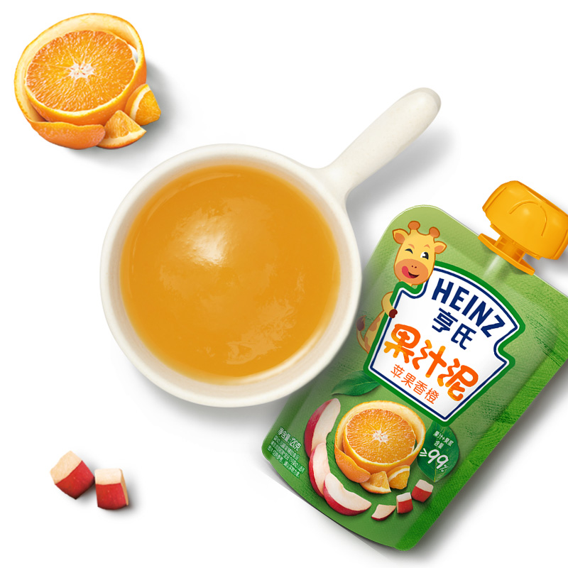 亨氏(Heinz)乐维滋果汁泥果泥苹果香橙120g 亨氏果泥婴儿果泥吸吸乐 宝宝水果泥辅食宝宝营养零食果汁泥高清大图
