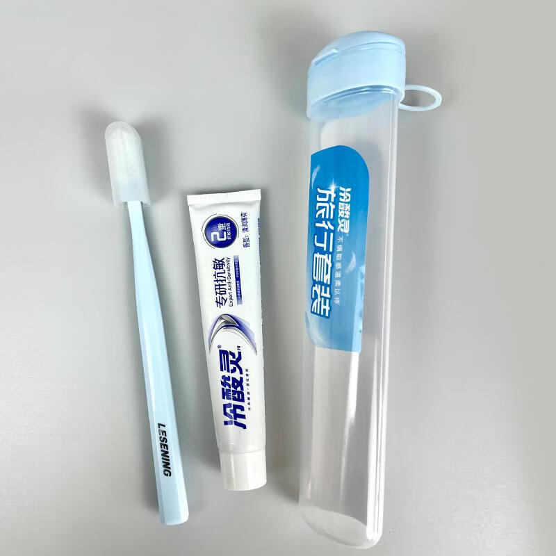 冷酸灵旅行装牙膏牙刷出差可携式成人软毛细毛清新口气旅行套组 冷酸灵旅行套组1套高清大图