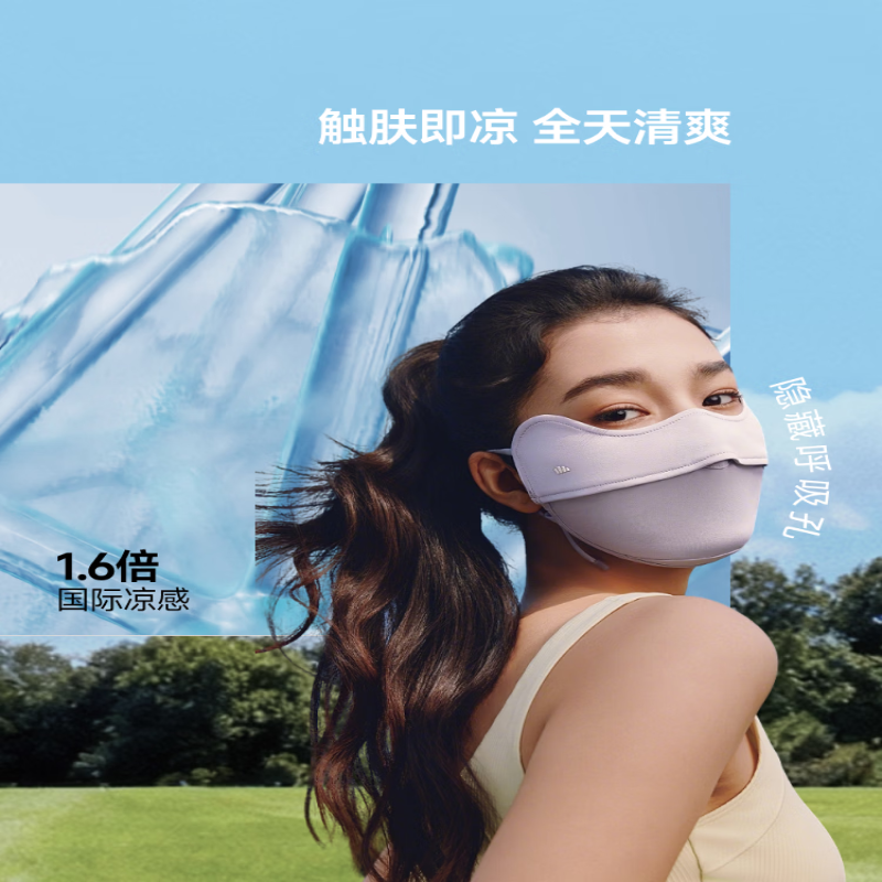 蕉下凉感护眼角防晒口罩AL833-映野灰-F(均码)高清大图