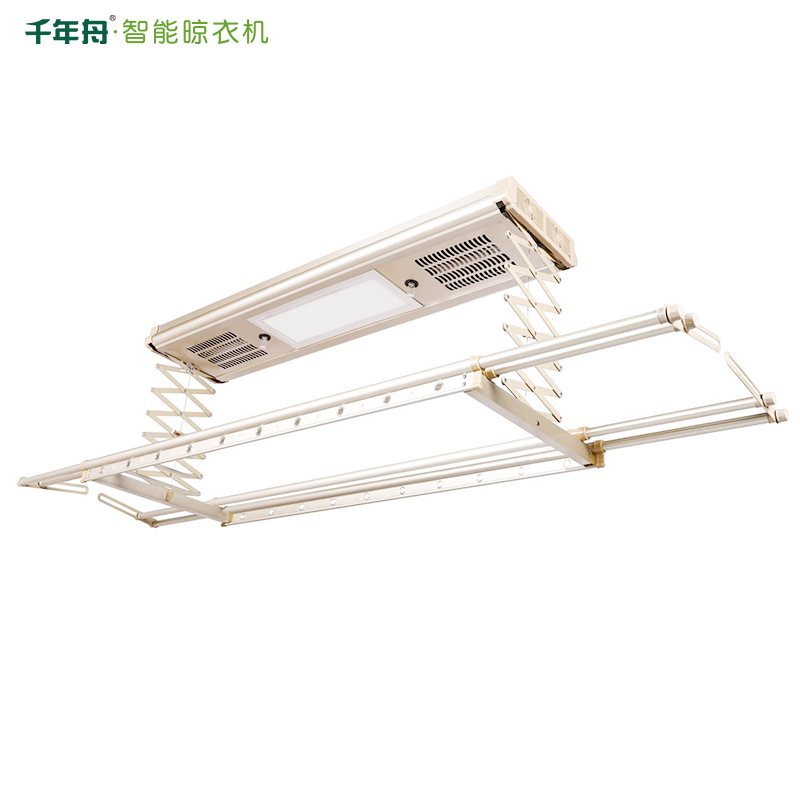 千年舟电动晾衣架 F20智能无线遥控 升降晾衣架(宝马金) 风干+消毒阳台晾衣架