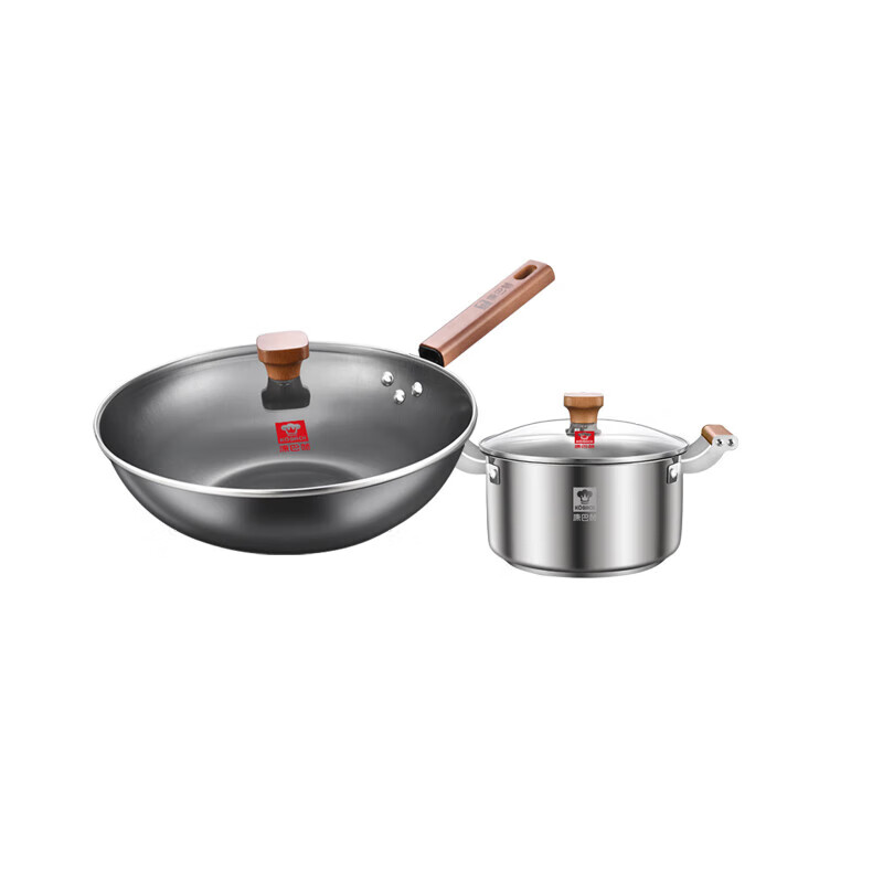 康巴赫-匠心无涂层锅具两件套(32cm炒锅+22cm汤锅)