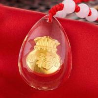 鸡年晶美金水晶镶金坠福袋镀金十二生肖水晶坠套装PTHSMY0210送女朋友七夕情人节礼物