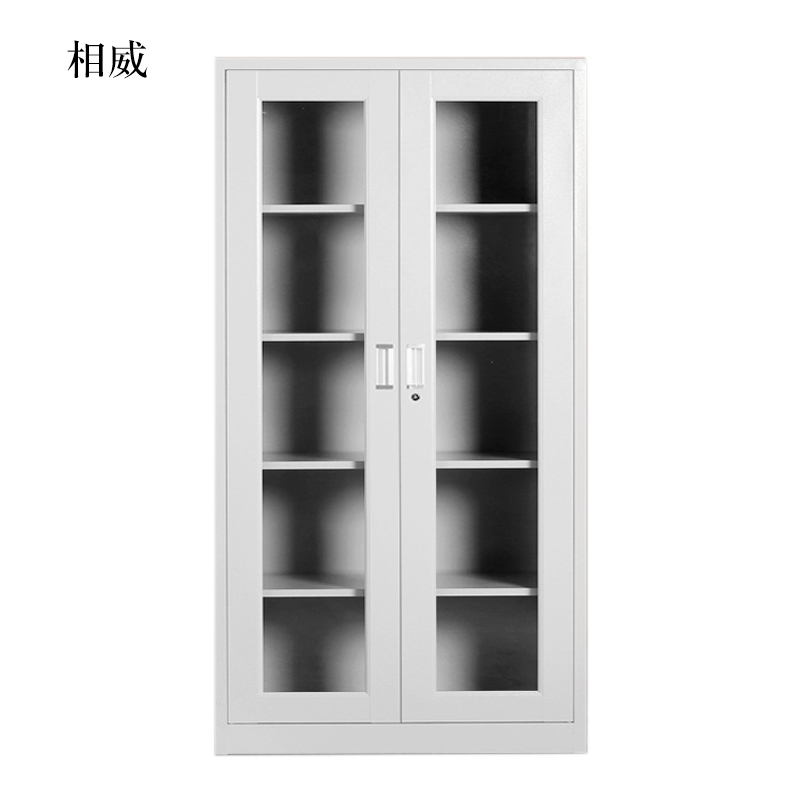 相威钢制档案柜财务凭证柜带锁储物柜铁皮柜书柜通玻对开门文件柜