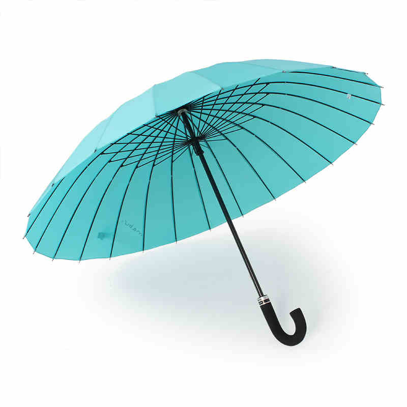 大雨伞长柄24骨双人加大号复古女学生遇水现花弯钩小清新伞