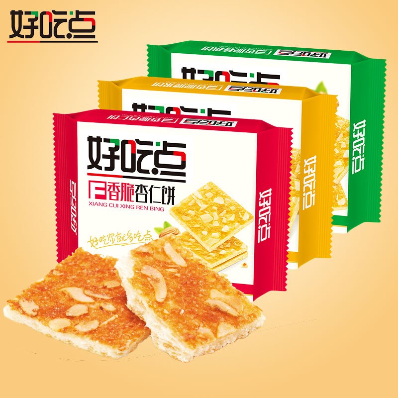 好吃点香脆腰果饼核桃饼干108g*3袋混合多口味早餐零食整箱批发