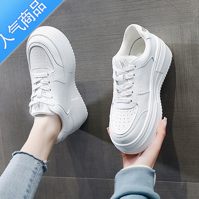 SUNTEK厚底小白鞋女2023春夏季新款舒适ins板鞋休闲鞋百搭小白鞋子女鞋图片