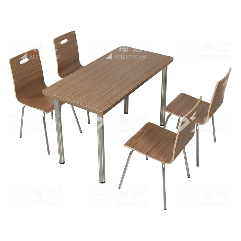 臻远 ZY4040836 餐桌椅组合学校食堂桌椅一桌四椅高清大图