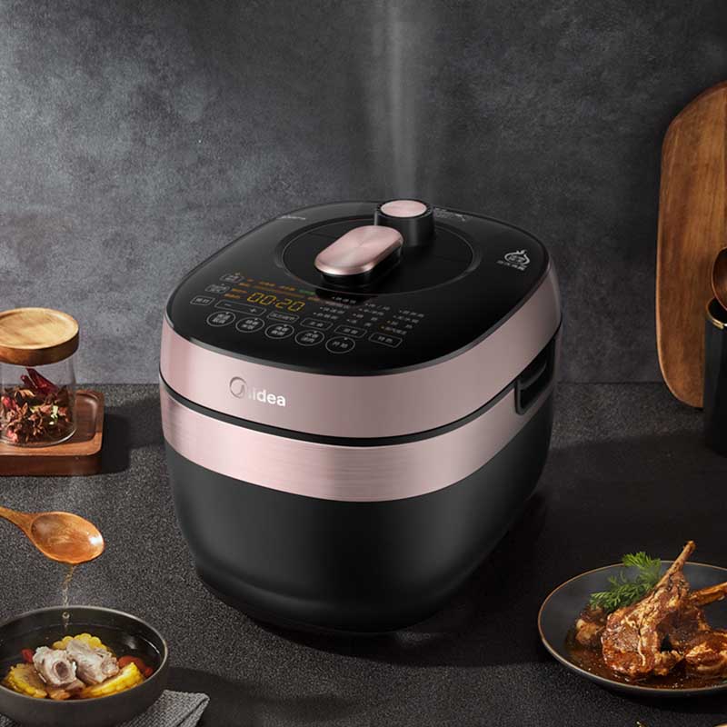美的电压力锅5L智能变压IH压力锅WiFi智控MY-HT5073PA高清大图