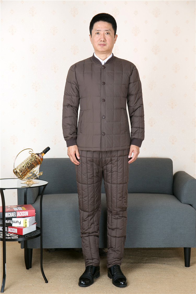 new lake棉袄棉裤套装男东北爸爸冬季加厚年轻老人宽松内穿棉衣中老年