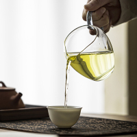 領藝 高端玻璃公道杯功夫茶具配件可电陶炉/蜡烛加热茶海分茶器匀杯