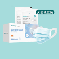 稳健 医用外科口罩 普通级宽耳带 独立包装 50只/盒(100盒起订)
