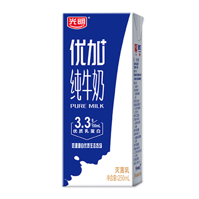 [苏宁易购超市]光明优加250ml利乐砖纯牛奶1*16