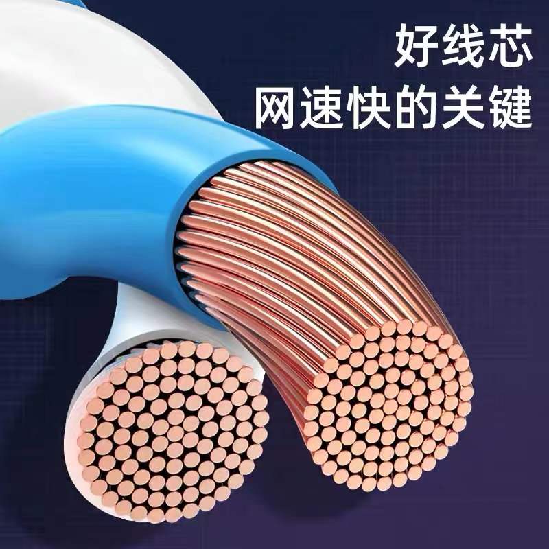 [补贴10%]网线家用千兆超6六类5类高速电脑成品路由器连接线宽带网络对接头 黑色[六类千兆]高速不卡顿高清大图