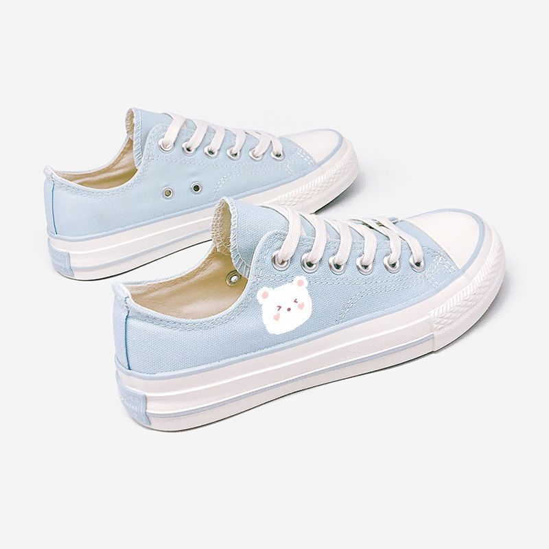 韩版可爱印花小兔鞋少女百搭透气低帮帆布鞋女学生软妹板鞋ins潮.