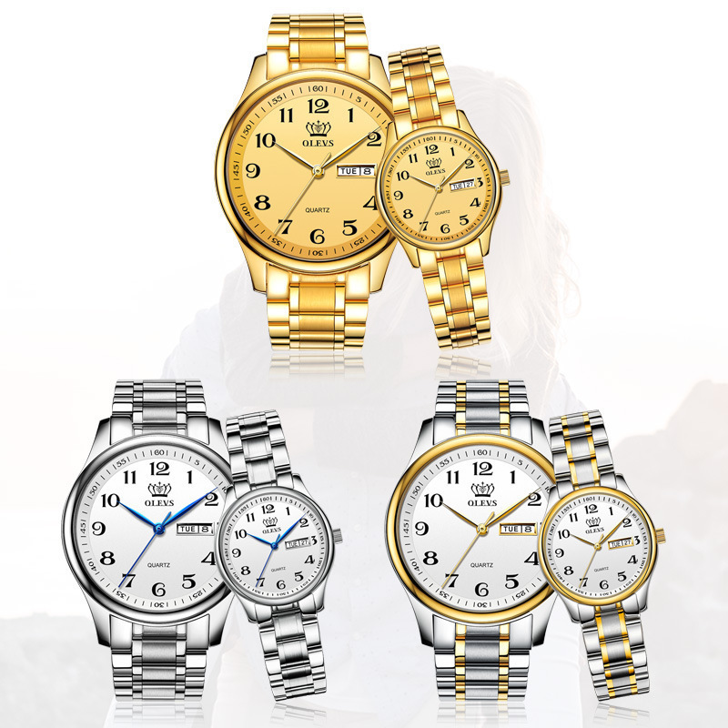 欧利时正品情侣手表一对防水时尚品牌手表简约男女情侣款对表情人节