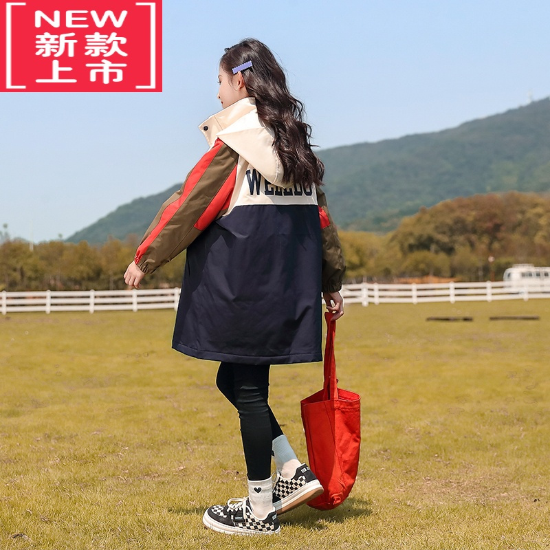 可莉允女童加厚外套秋冬款2022新款儿童冬装女大童冬季风衣夹棉上衣棉服