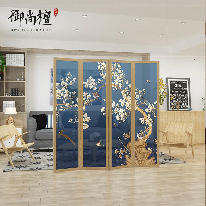 BONJEAN新中式屏风隔断客厅简约现代玄关卧室折叠实木办公室折屏酒店移动高清大图