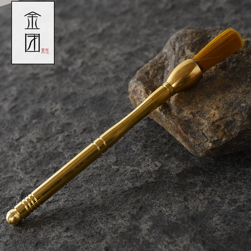 家柏饰(CORATED)茶道六君子铜制茶杯夹镊子茶勺茶针茶叉笔扫功夫茶具配件套装高清大图