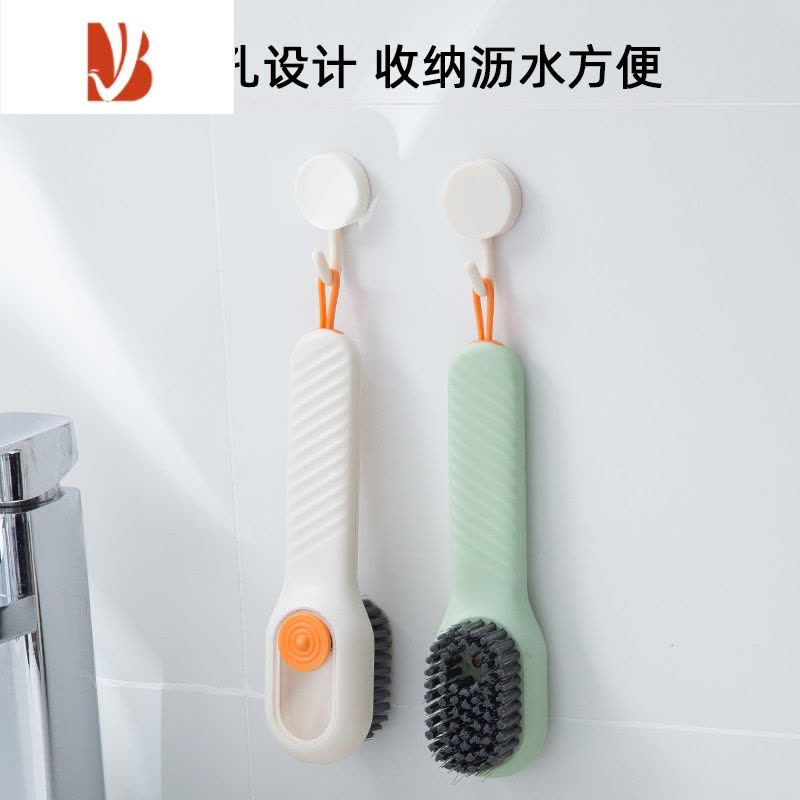 三维工匠加液鞋刷家用多按压出液洗鞋子刷鞋工具软毛衣物清洁刷子器图片