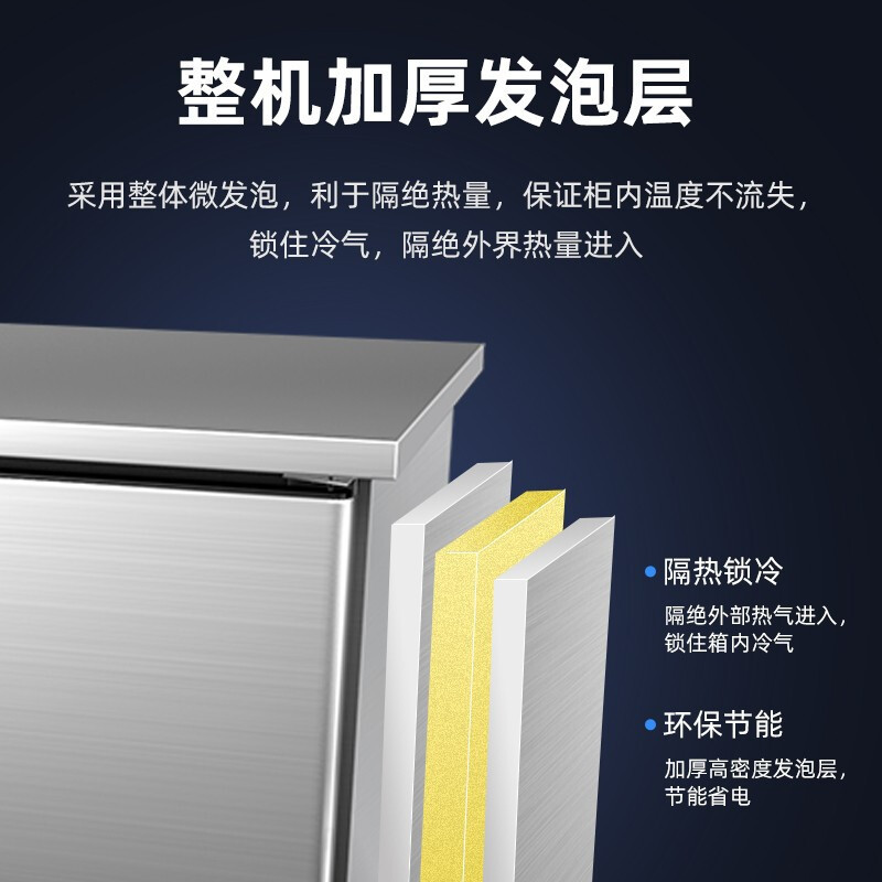 松氏(SOMCLAN)1.8米冷藏工作台冰柜保鲜操作台商用冰箱厨房平冷卧式奶茶店水吧台全不锈钢双温款180*60*80