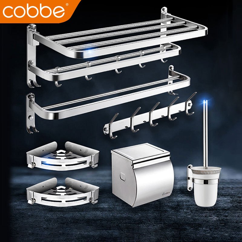 卡贝 Cobbe 卫浴五金 挂件gs 卡贝毛巾架304不锈钢浴巾架卫生间浴室置物架 卫浴五金挂件套装 价格图片品牌报价 苏宁易购卡贝苏宁自营旗舰店
