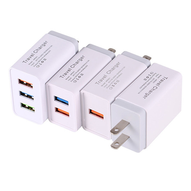 usb多口孔快充5v3a快速冲多功能三口双头5v2a手机充电数据线器|2A单口黑色