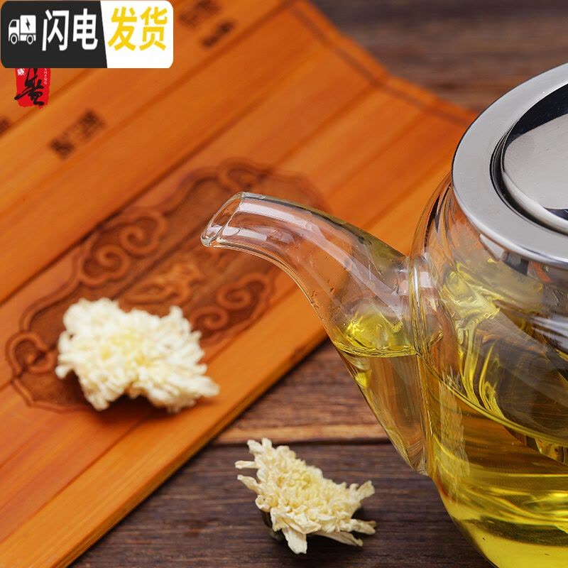 三维工匠泰和盛加厚可高温玻璃茶壶可加热泡茶家用花茶过滤网功夫茶具 透明ZD100(180)图片