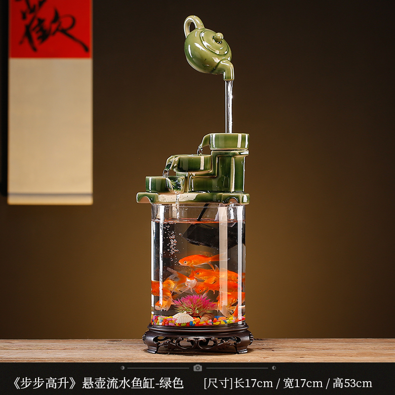 循环流水器生财摆件招财景观鱼缸创意家居办公室客厅开业乔迁礼品