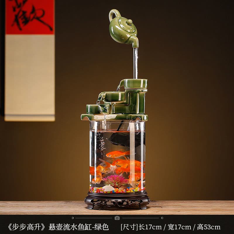 循环流水器生财摆件招财景观鱼缸创意家居办公室客厅开业乔迁礼品图片
