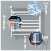 松下电热毛巾架白加热烘干浴室卫生间洗手间挂架打孔式浴巾置物架DJ-J0548RCW 两口之家推荐(白色)右出线