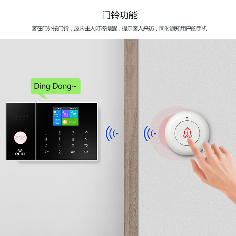 小窝厘 防盗报警器店铺家庭用wifi远程红外线人体感应别墅安防警报系统
